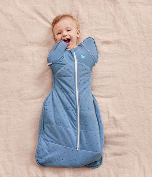 Swaddle Up™ 2-in-1 Transition Bag 2.5 TOG Cotton Storm Blue Pebbles