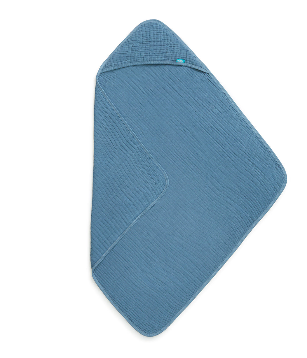 Baby Bath Bundle | Hooded Towel, Wash Cloth | Storm Blue