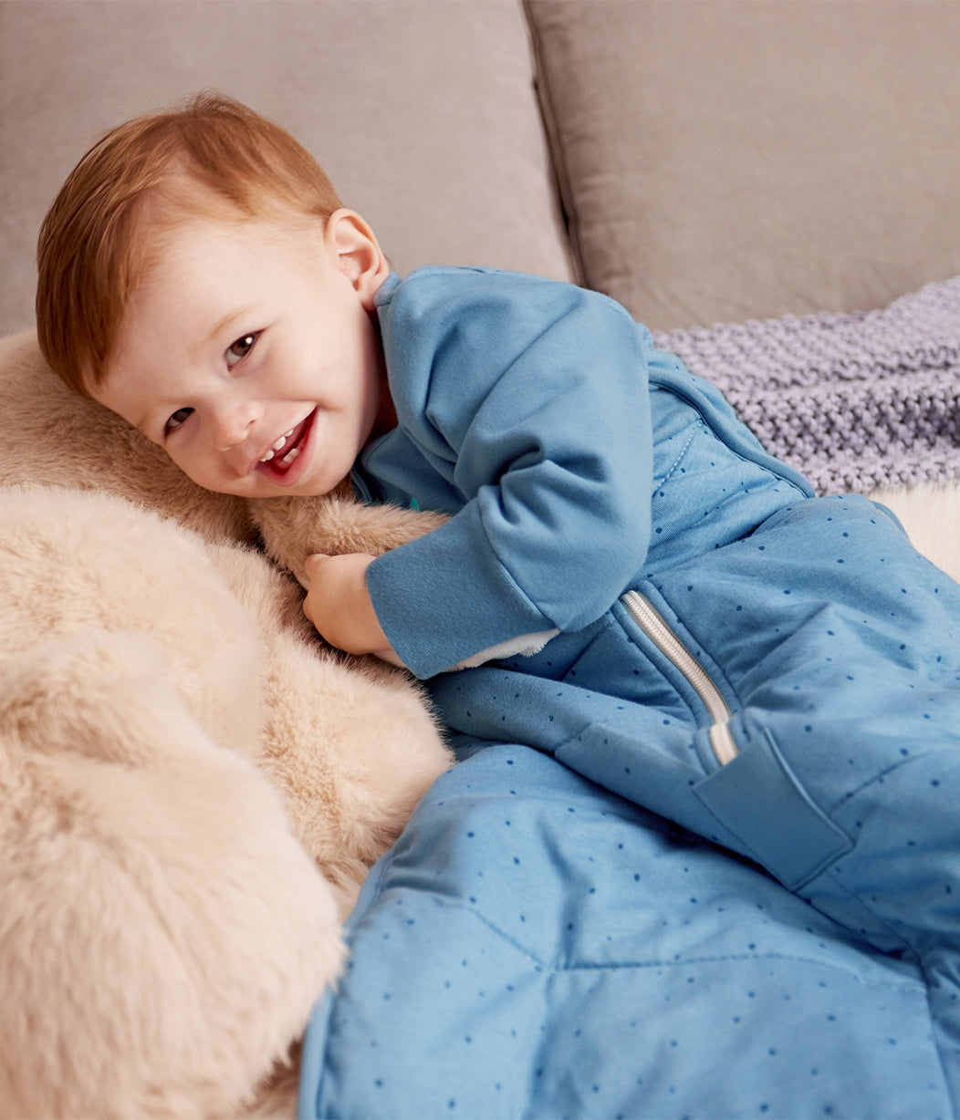 Sleep Bag Long Sleeve 2.5 TOG Cotton Storm Blue Pebbles